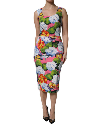 Dolce & Gabbana Multicolor Floral Sleeveless Sheath Dress