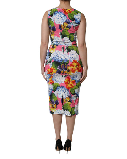 Dolce & Gabbana Multicolor Floral Sleeveless Sheath Dress