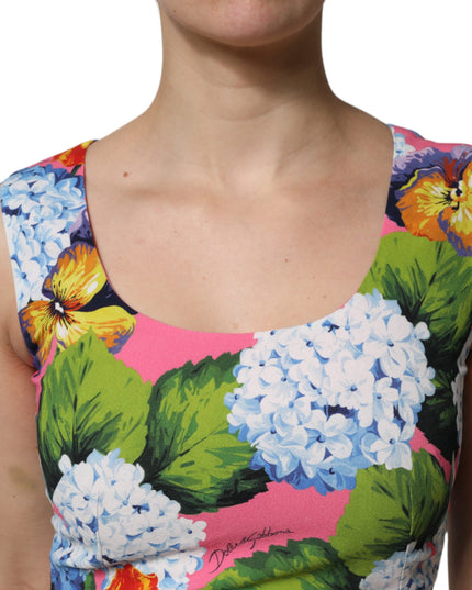 Dolce & Gabbana Multicolor Floral Sleeveless Sheath Dress
