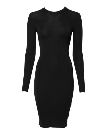 Dolce & Gabbana Black Long Sleeves Bodycon Sheath Dress