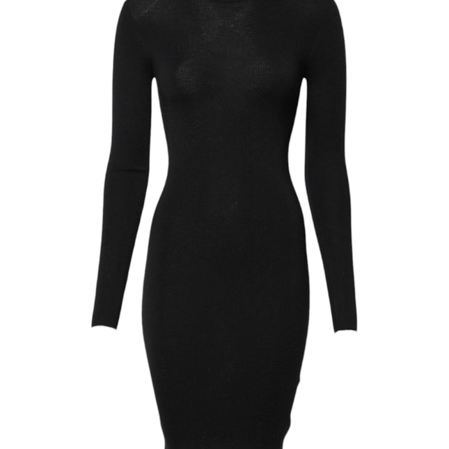 Dolce & Gabbana Black Long Sleeves Bodycon Sheath Dress