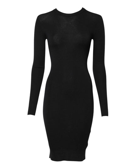 Dolce & Gabbana Black Long Sleeves Bodycon Sheath Dress