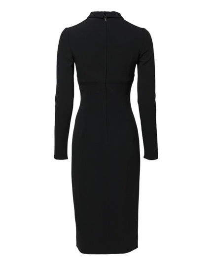 Dolce & Gabbana Black Long Sleeves Bodycon Sheath Midi Dress