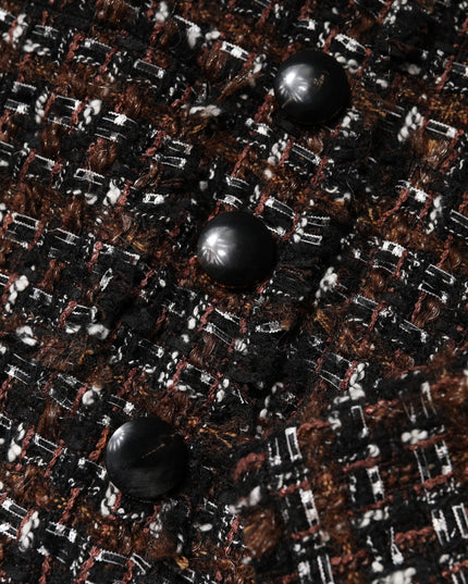 Dolce & Gabbana Brown Tweed Short Sleeves A-line Mini Dress