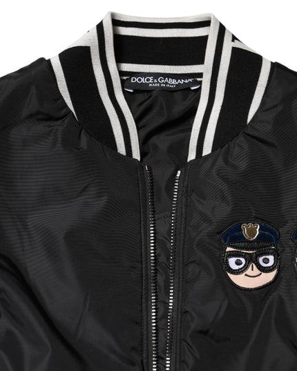 Dolce & Gabbana Black Nylon #DGFamily Full Zip Bomber Jacket