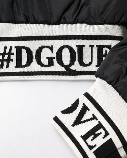 Dolce & Gabbana Black Nylon #DGFamily Full Zip Bomber Jacket