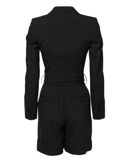Dolce & Gabbana Black Wool Jumpsuit Dress Women Coat Jacket