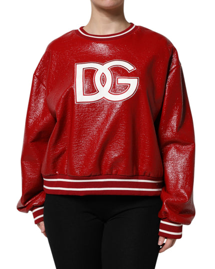Dolce & Gabbana Red Wool DGLogo Embroidery Pullover Sweater