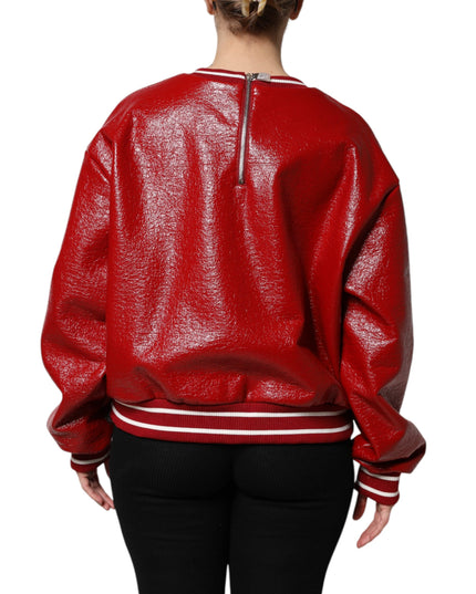 Dolce & Gabbana Red Wool DGLogo Embroidery Pullover Sweater