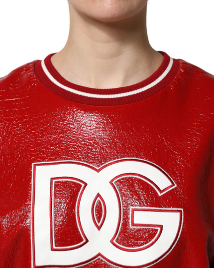 Dolce & Gabbana Red Wool DGLogo Embroidery Pullover Sweater