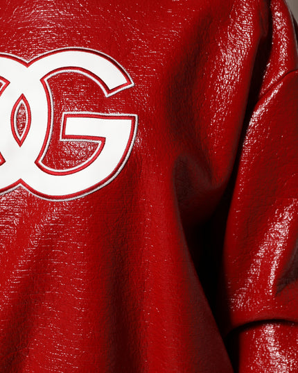 Dolce & Gabbana Red Wool DGLogo Embroidery Pullover Sweater