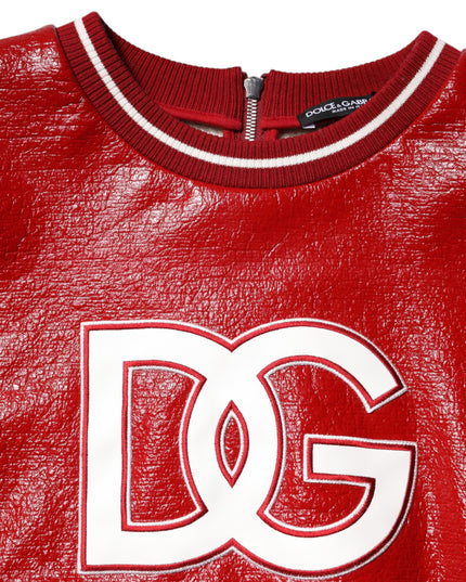 Dolce & Gabbana Red Wool DGLogo Embroidery Pullover Sweater