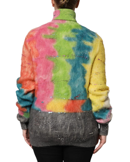 Dolce & Gabbana Multicolor Mohair Turtleneck Pullover Sweater