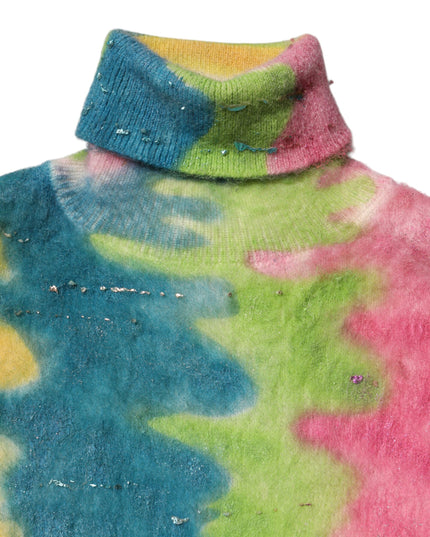 Dolce & Gabbana Multicolor Mohair Turtleneck Pullover Sweater