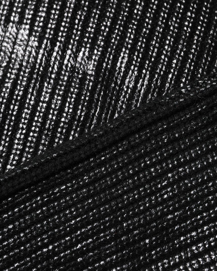 Dolce & Gabbana Black Wool Long Sleeve Turtleneck Cropped Top