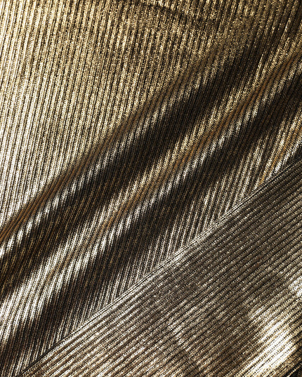 Dolce & Gabbana Gold Round Neck Long Sleeve Pullover Top