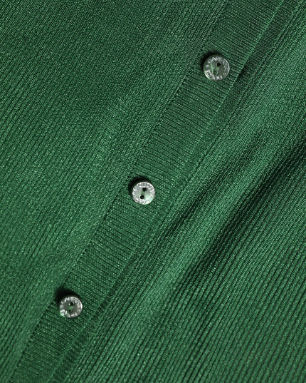 Dolce & Gabbana Green Polyester Long Sleeves Cardigan Sweater