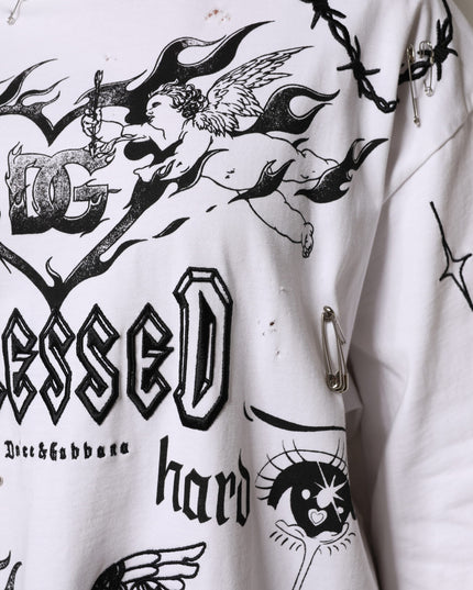 Dolce & Gabbana White Cotton DG BLESSED Printed T-shirt