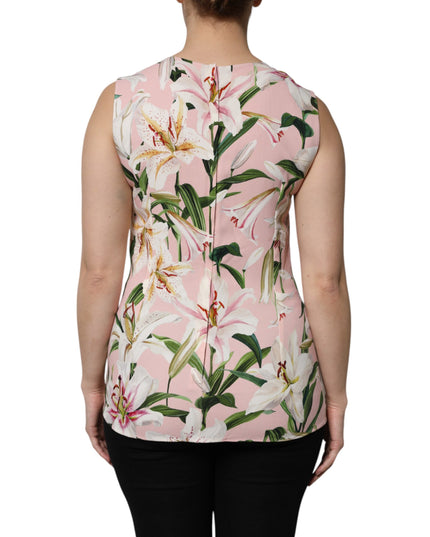Dolce & Gabbana Multicolor Floral Print Round Neck Tank Top