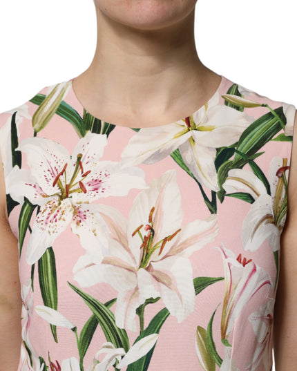 Dolce & Gabbana Multicolor Floral Print Round Neck Tank Top