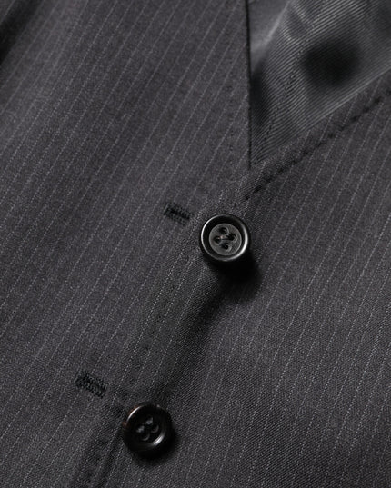 Dolce & Gabbana Black Striped Button Down Sleeveless Vest Top