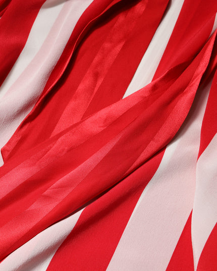 Dolce & Gabbana Red White Stripes Ascot Collar Blouse Top