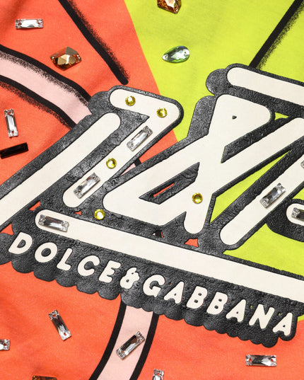 Dolce & Gabbana Multicolor Printed Crystal Embellishment Top