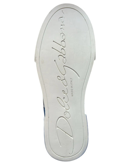 Dolce & Gabbana White Blue Logo Portofino Sneakers Shoes