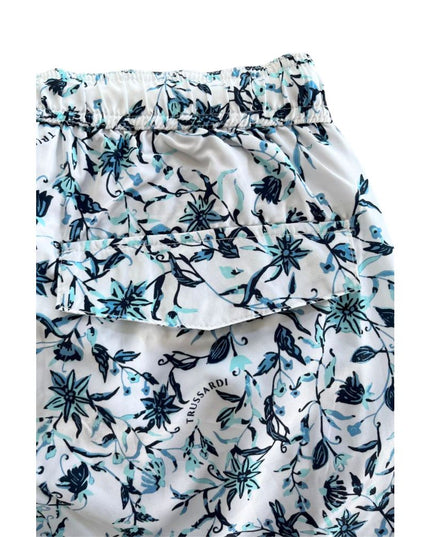 Trussardi Beachwear White Polyester Men Swim Shorts