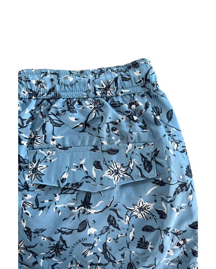 Trussardi Beachwear Light Blue Polyester Men Swim Trunk