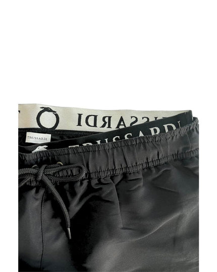 Trussardi Beachwear Black Polyester Men Swim Shorts