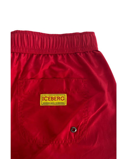 Iceberg Red Polyester Men Swim Short
