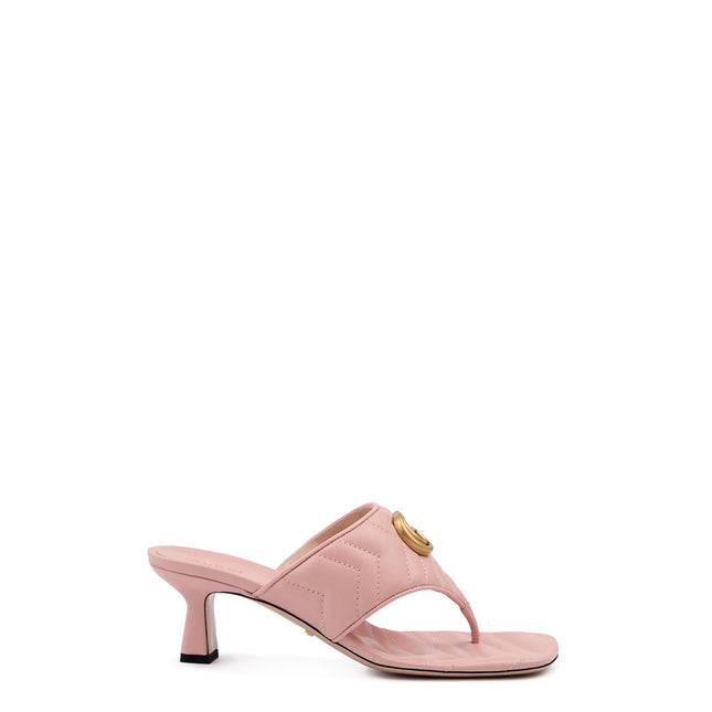 Gucci Mystic Pink Nappa Charlotte Leather Sandals