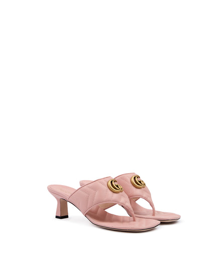 Gucci Mystic Pink Nappa Charlotte Leather Sandals