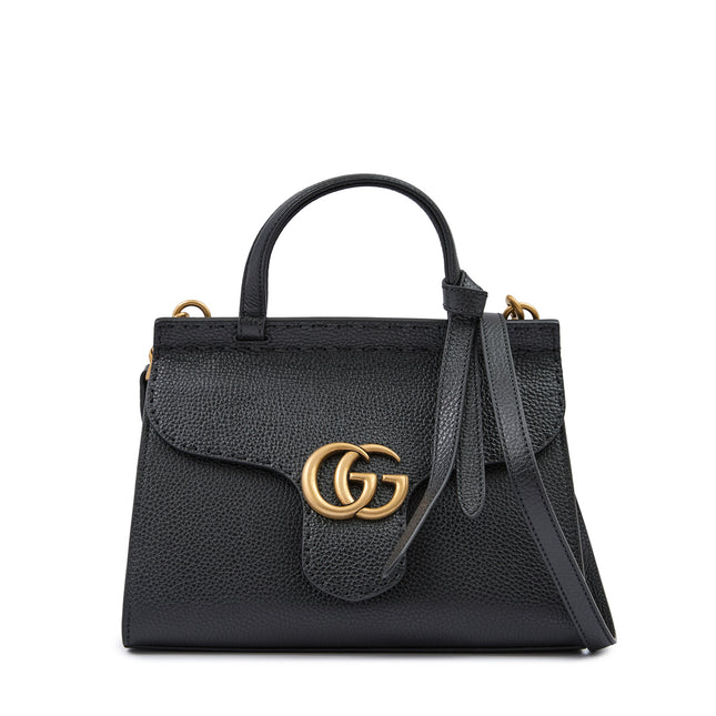 Gucci Black Leather GG Marmont Handbag