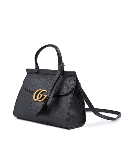Gucci Black Leather GG Marmont Handbag
