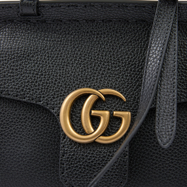 Gucci Black Leather GG Marmont Handbag