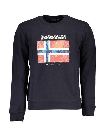 Napapijri Blue Cotton Men Sweater