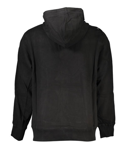 Calvin Klein Black Cotton Men Sweater with Hood and Pockets