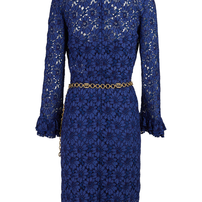 Gucci Blu Viscose and Cotton Mid Long Dress