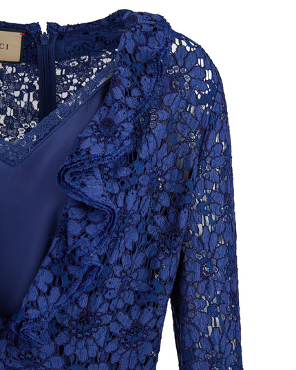 Gucci Blu Viscose and Cotton Mid Long Dress