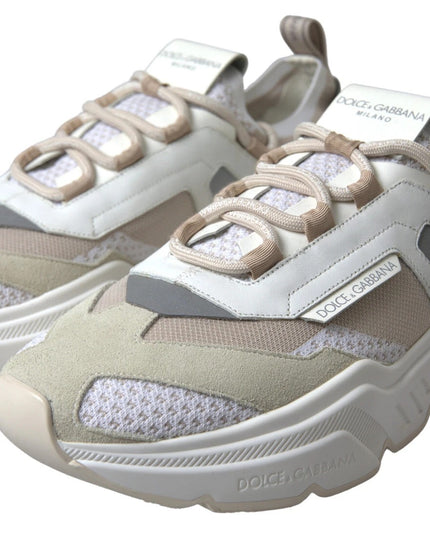 Dolce & Gabbana Sneakers White Beige Leather Sport DAYMASTER Shoes