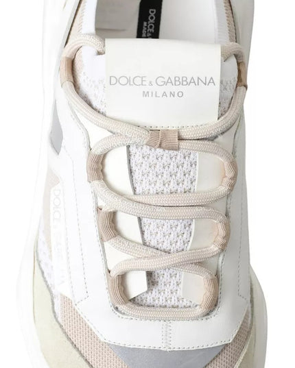 Dolce & Gabbana Sneakers White Beige Leather Sport DAYMASTER Shoes