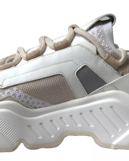 Dolce & Gabbana Sneakers White Beige Leather Sport DAYMASTER Shoes