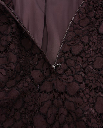 Dolce & Gabbana Purple Floral Lace Ricamo Maxi Dress