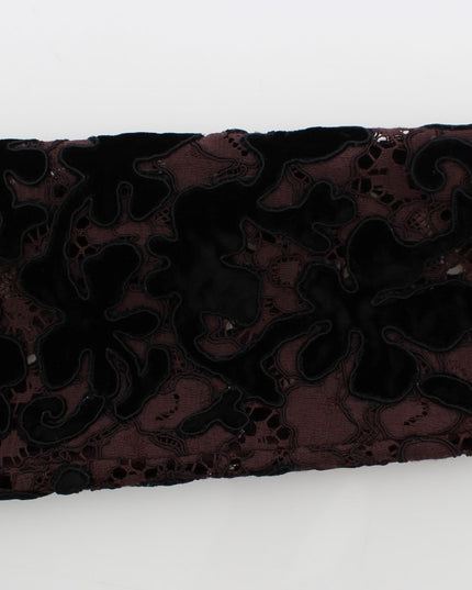 Dolce & Gabbana Purple Floral Lace Ricamo Maxi Dress