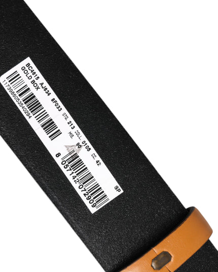 Dolce & Gabbana Brown Leather Buckle DG Logo Embossed Belt