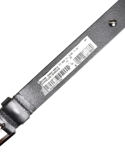 Dolce & Gabbana Black Luxury Leather DG Studs Buckle Belt