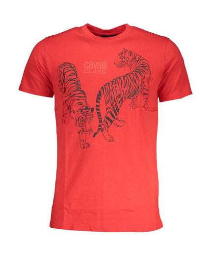 Cavalli Class Red Cotton T-Shirt