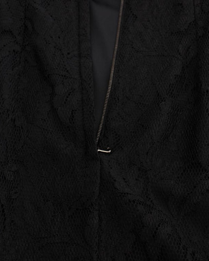 Dolce & Gabbana Black Floral Lace Long Ball Maxi Dress